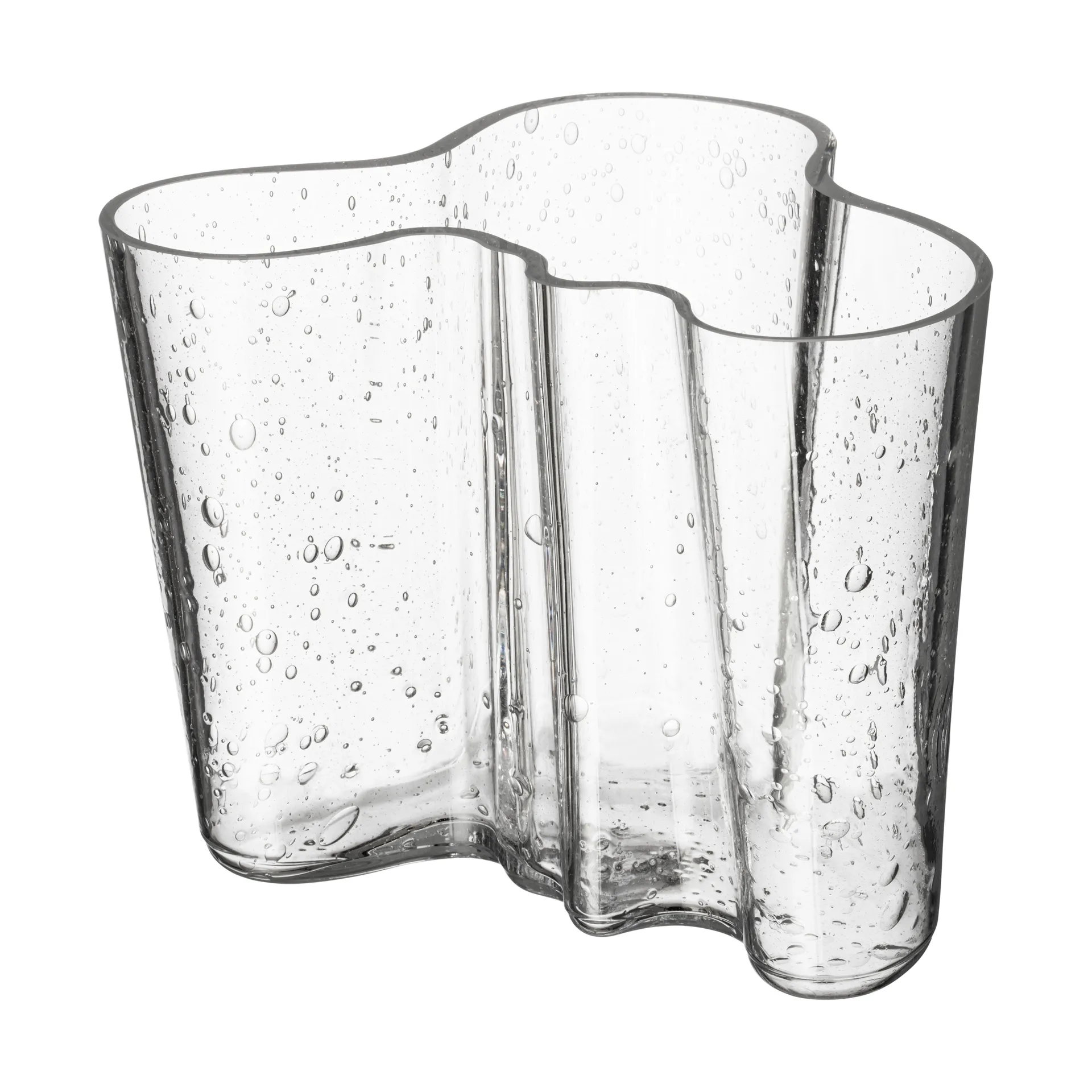 Vase Alvar Aalto Édition anniversaire 120 mm, Verre à bulles transparent Iittala