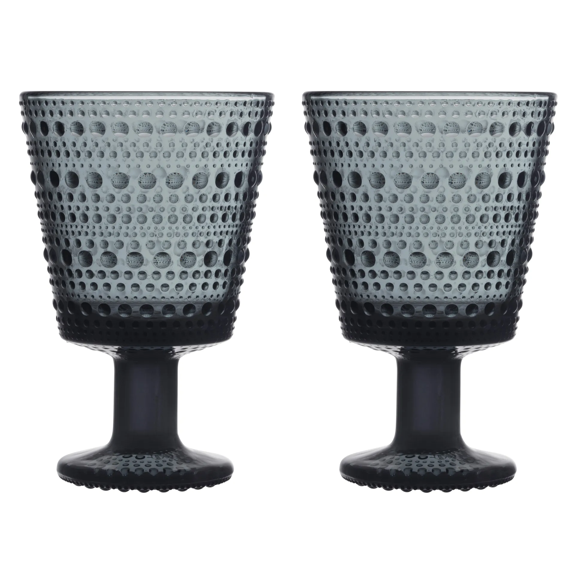 Verre à eau sur pied Kastehelmi 26cl lot de 2, Gris foncé Iittala