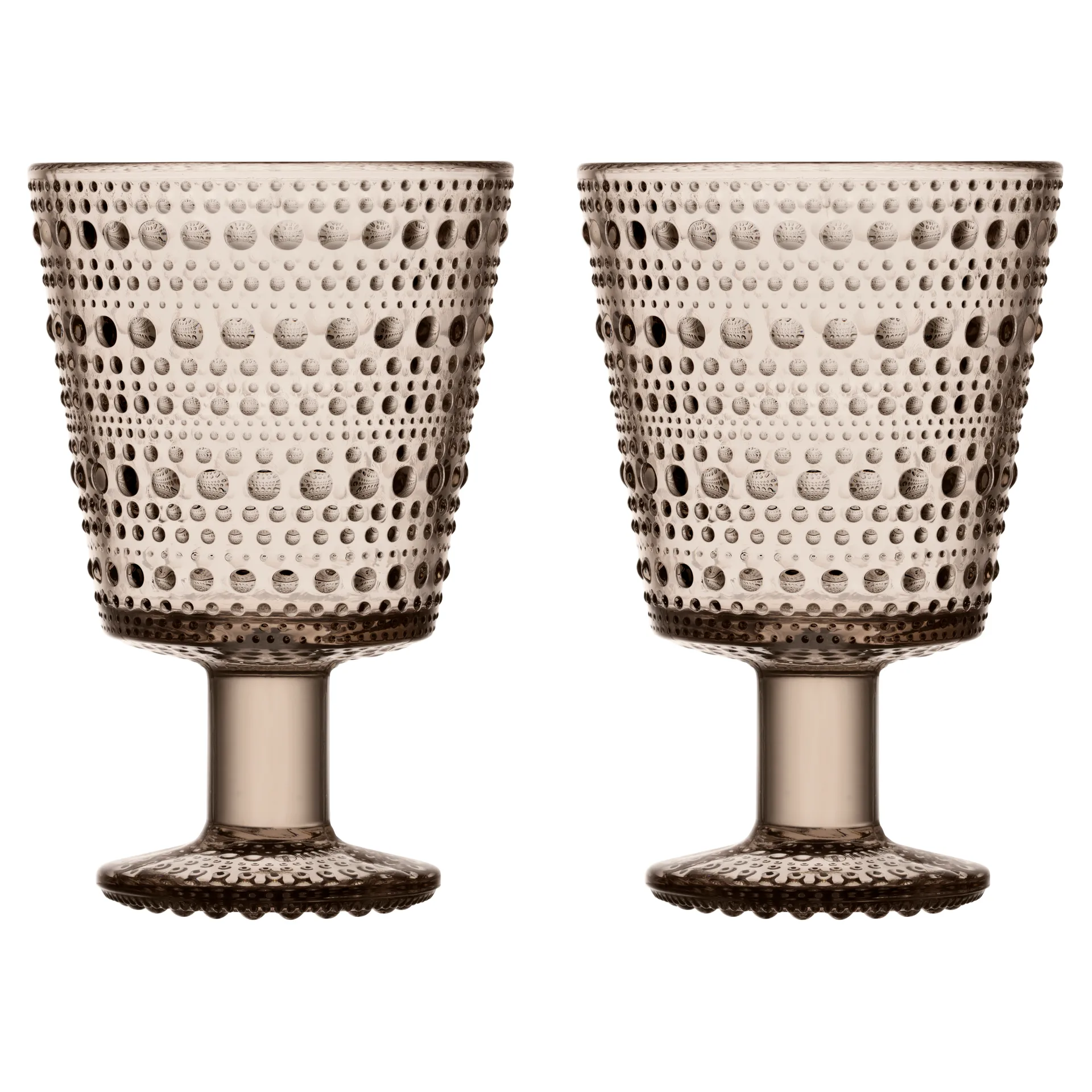 Verre à eau sur pied Kastehelmi 26cl lot de 2, lin Iittala