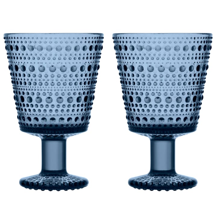 Verre à eau sur pied Kastehelmi 26cl lot de 2 - Pluie (bleu) - Iittala