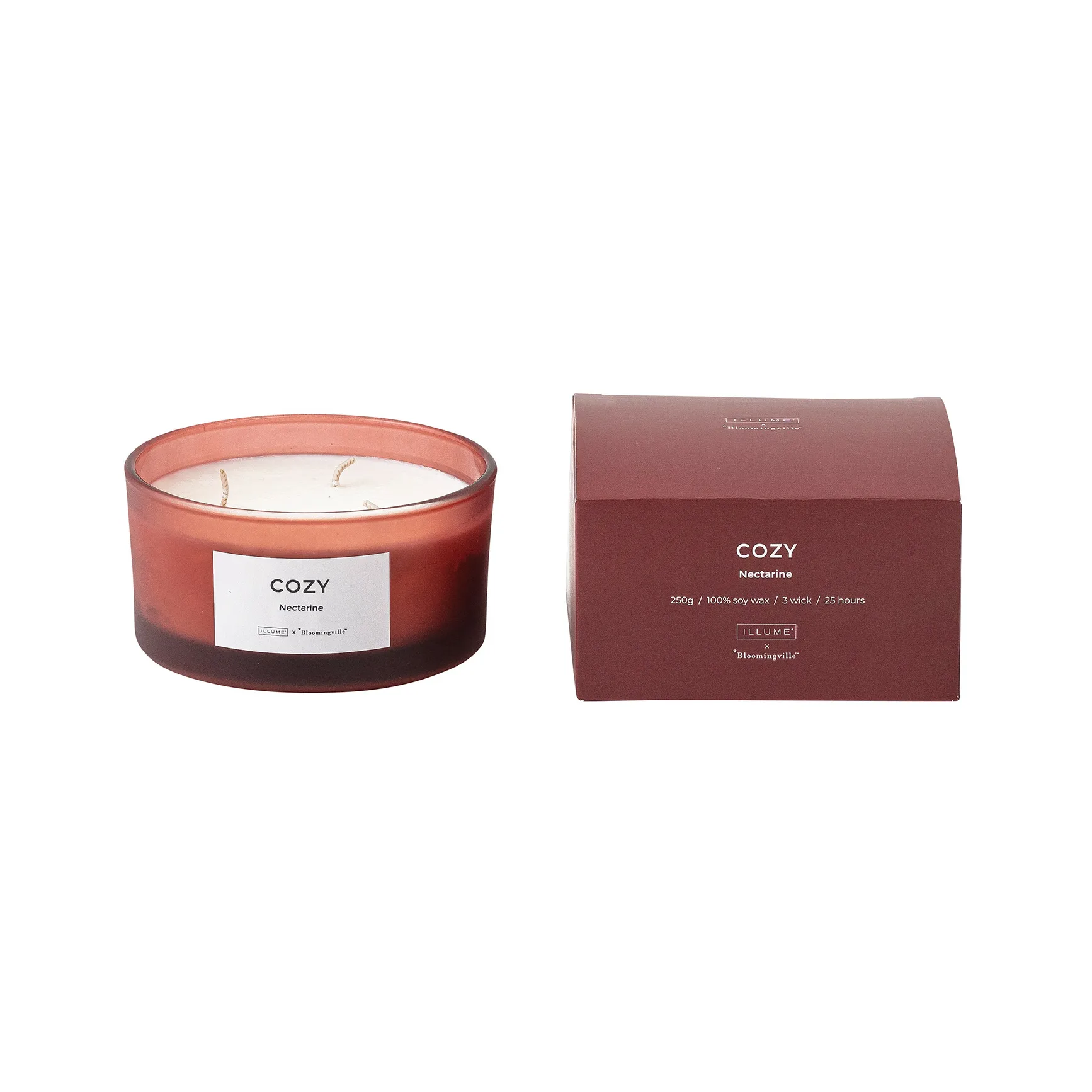 Bougie parfumée Cozy Nectarine, 250 g Illume x Bloomingville