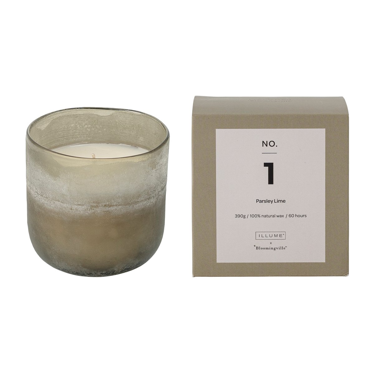 Illume x Bloomingville Bougie parfumée NO. 1 Parsley Lime 390 g + coffret cadeau