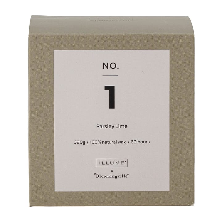 Bougie parfumée NO. 1 Parsley Lime, 390 g + coffret cadeau Illume x Bloomingville