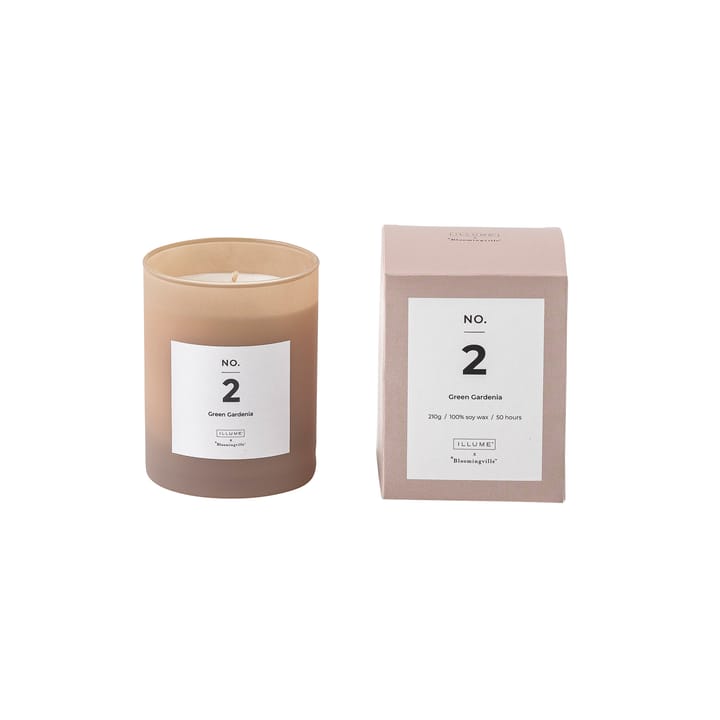 Bougie parfumée NO. 2 Green Gardenia, 200 g + Giftbox Illume x Bloomingville