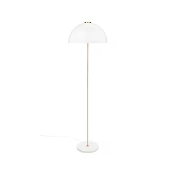 Lampadaire Kupoli - Blanc-détails en laiton-abat-jour blanc - Innolux
