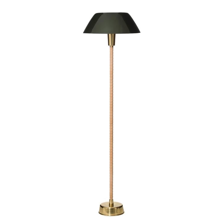 Lampadaire Senator - vert, pied en cuir et laiton - Innolux