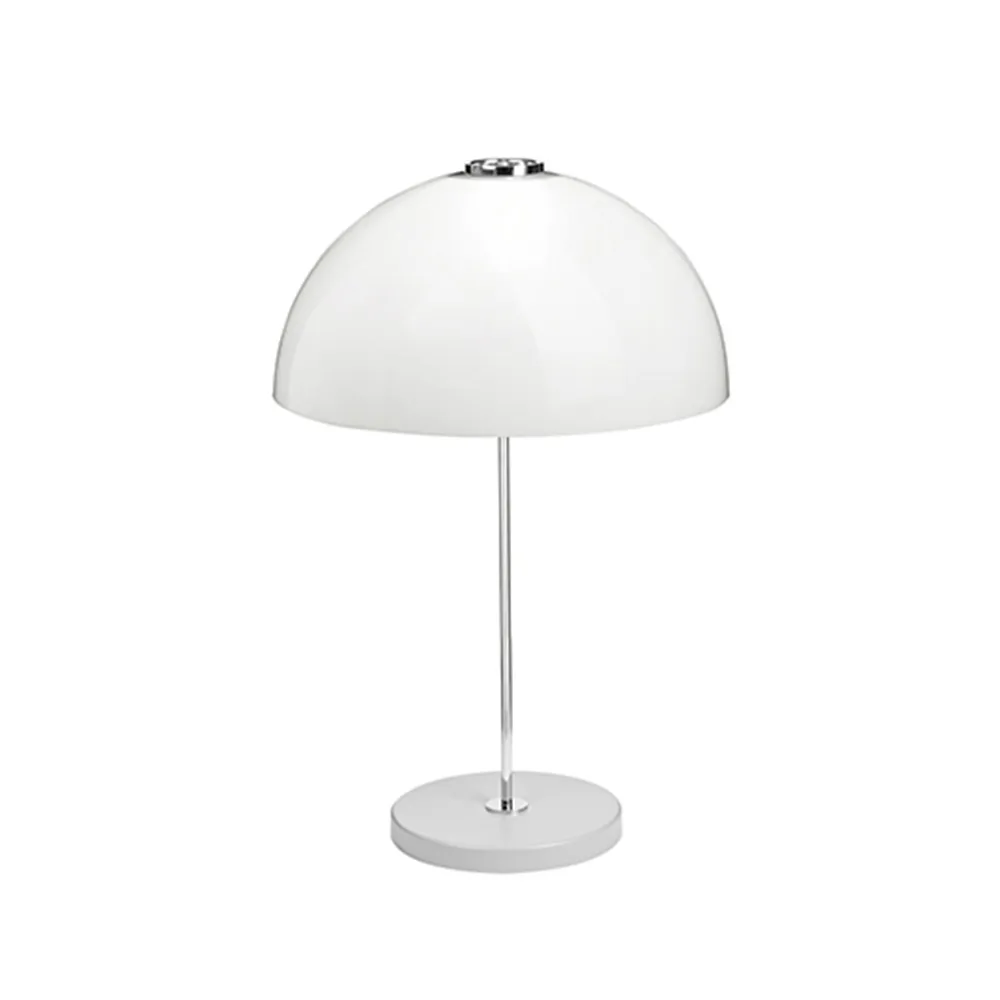Lampe de table Kupoli, gris, détails métalliques, abat-jour blanc Innolux