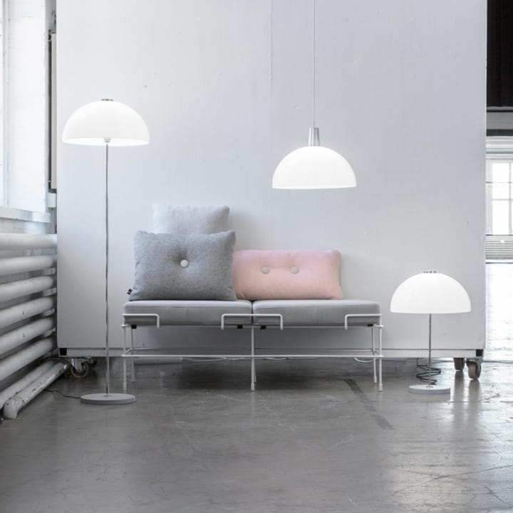 Lampe de table Kupoli - gris, détails métalliques, abat-jour blanc - Innolux