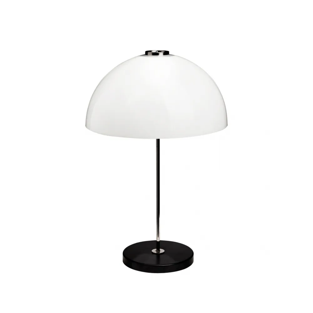 Lampe de table Kupoli, Noir-détails métalliques-abat-jour blanc Innolux