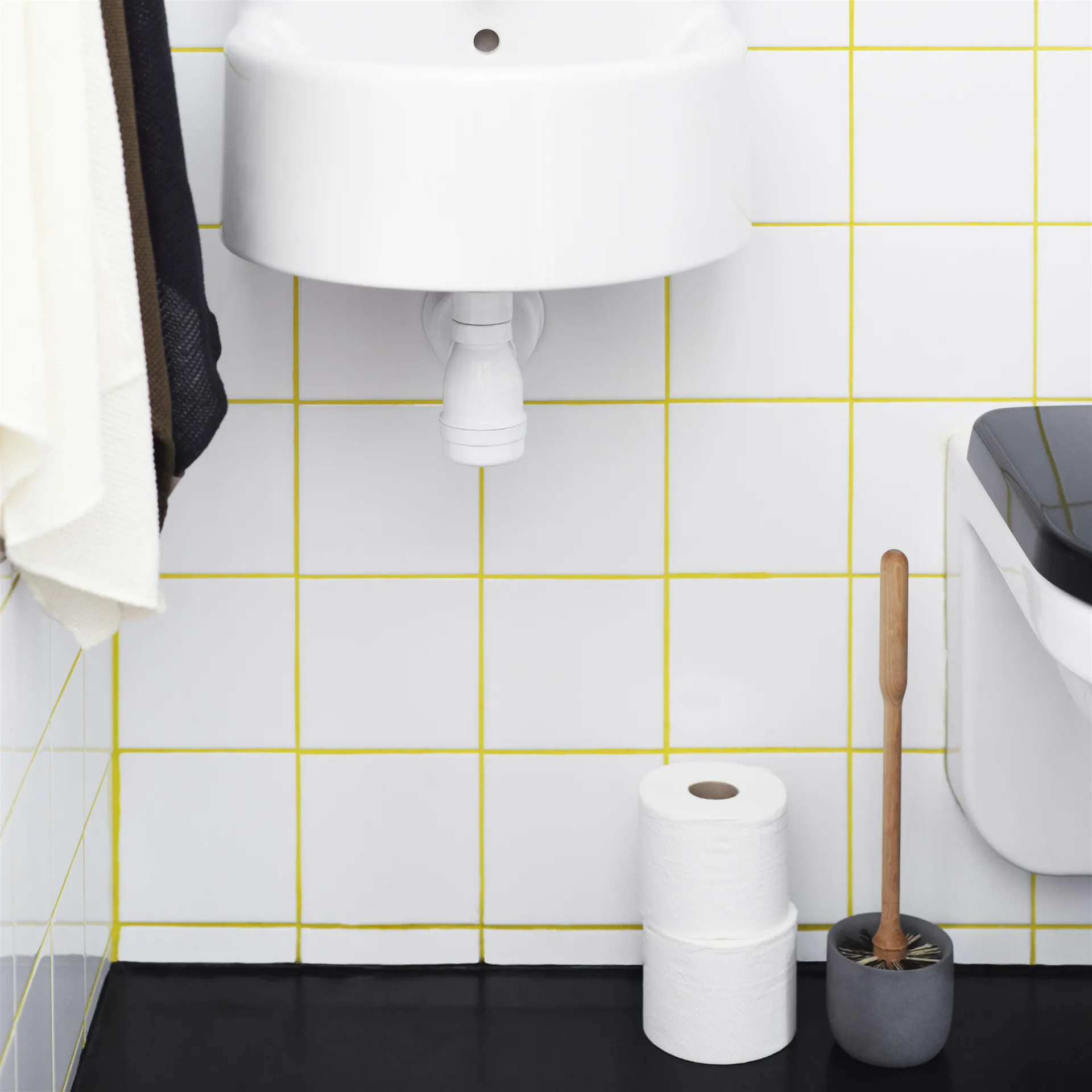 Brosse de toilette Iris Iris hantverk, bouleau- base grise Iris Hantverk