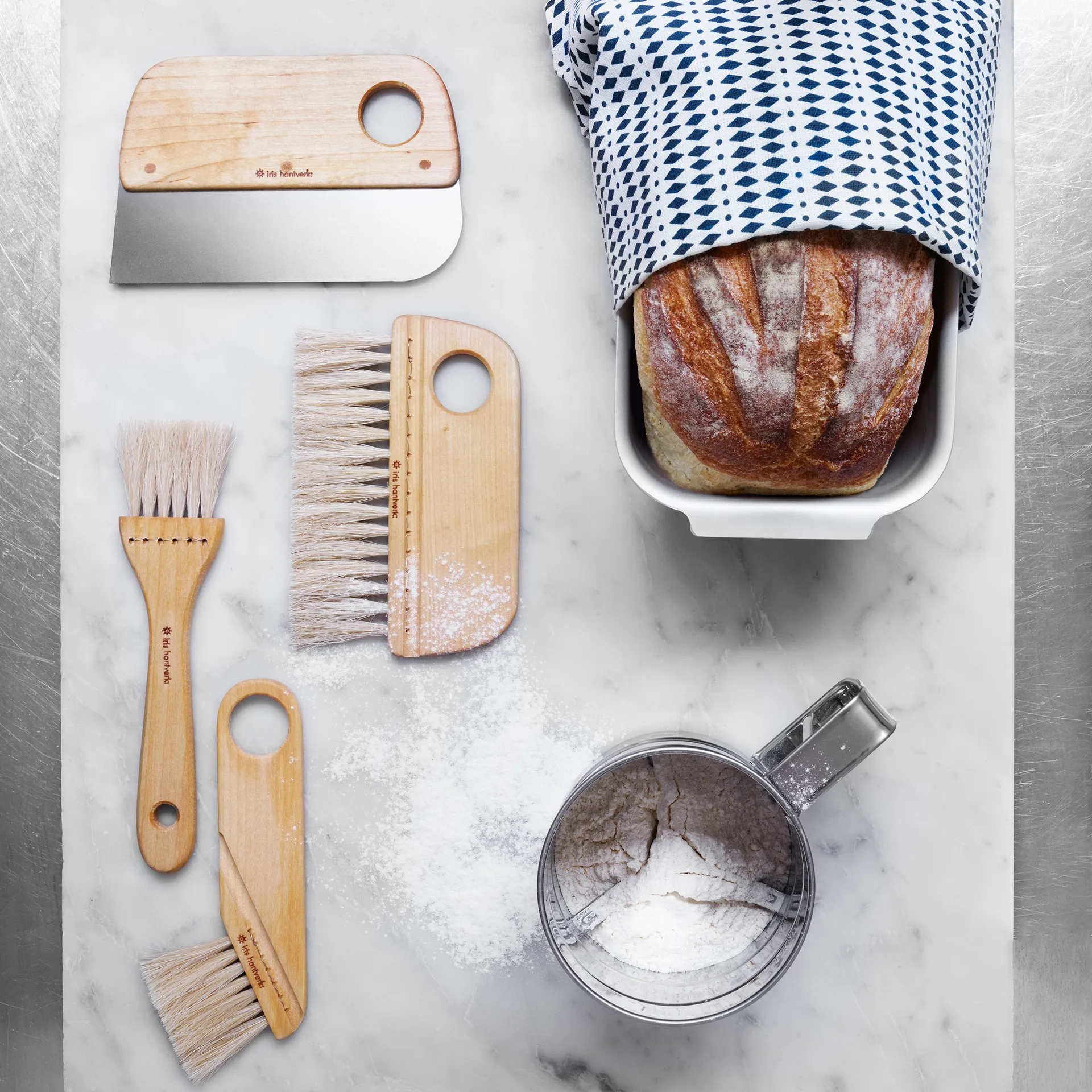 Pinceau à pâtisserie Iris hantverk crin, Bouleau huilé Iris Hantverk