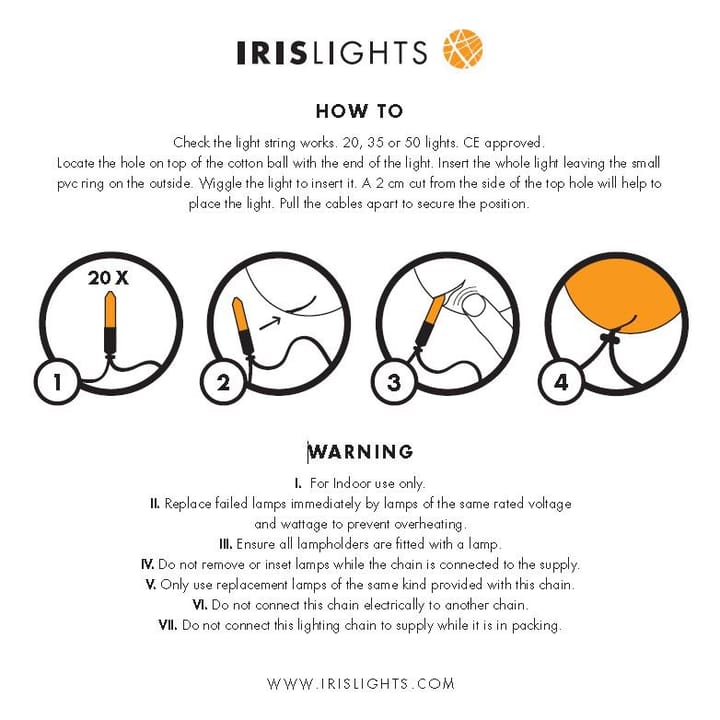 Irislights Creamy White - 35 boules - Irislights