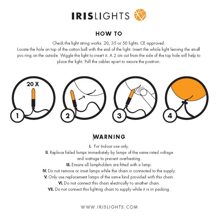 Irislights Pure White - 20 boules - Irislights