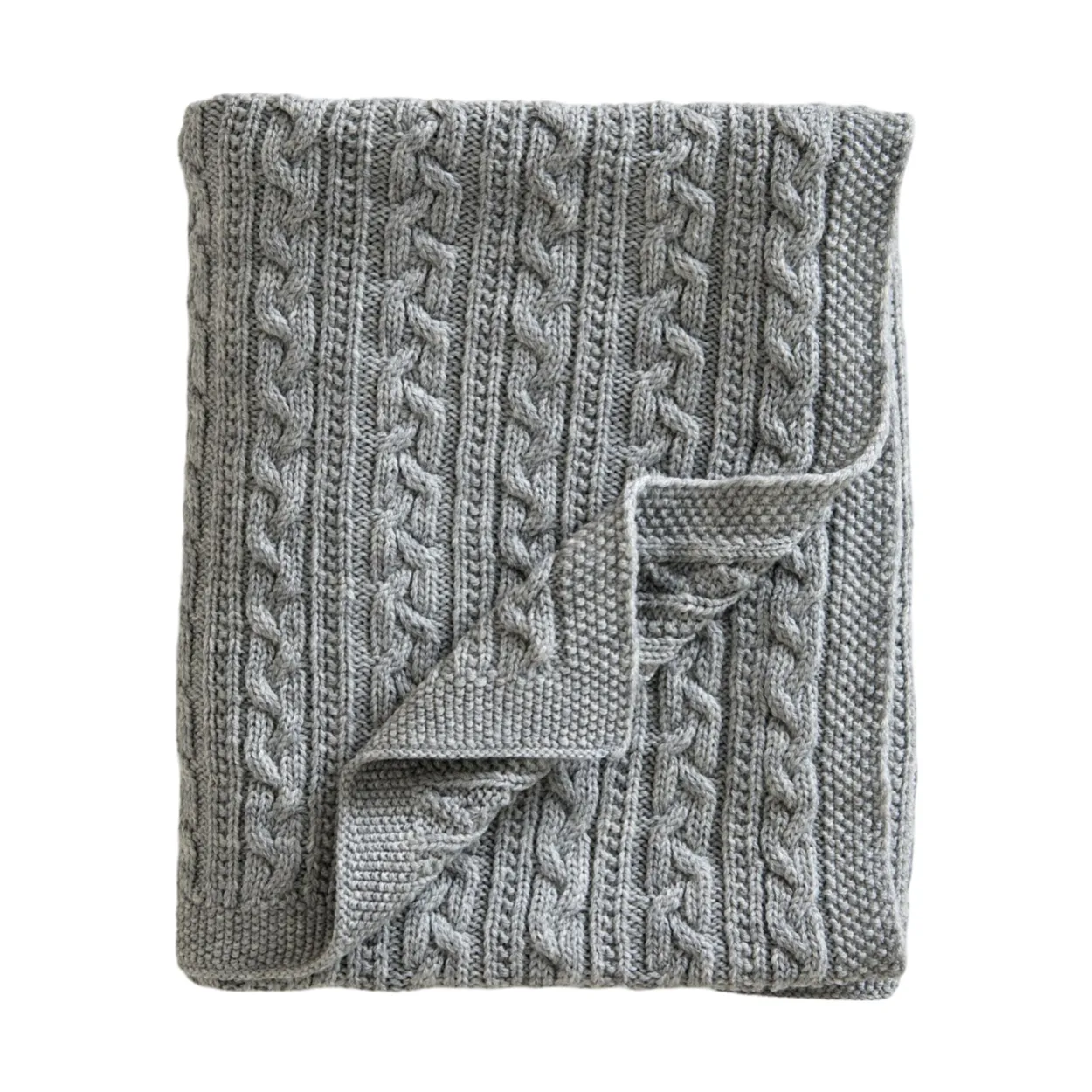 Jack o Juno Couverture pour bébé en laine mérinos 80x100 cm Light grey