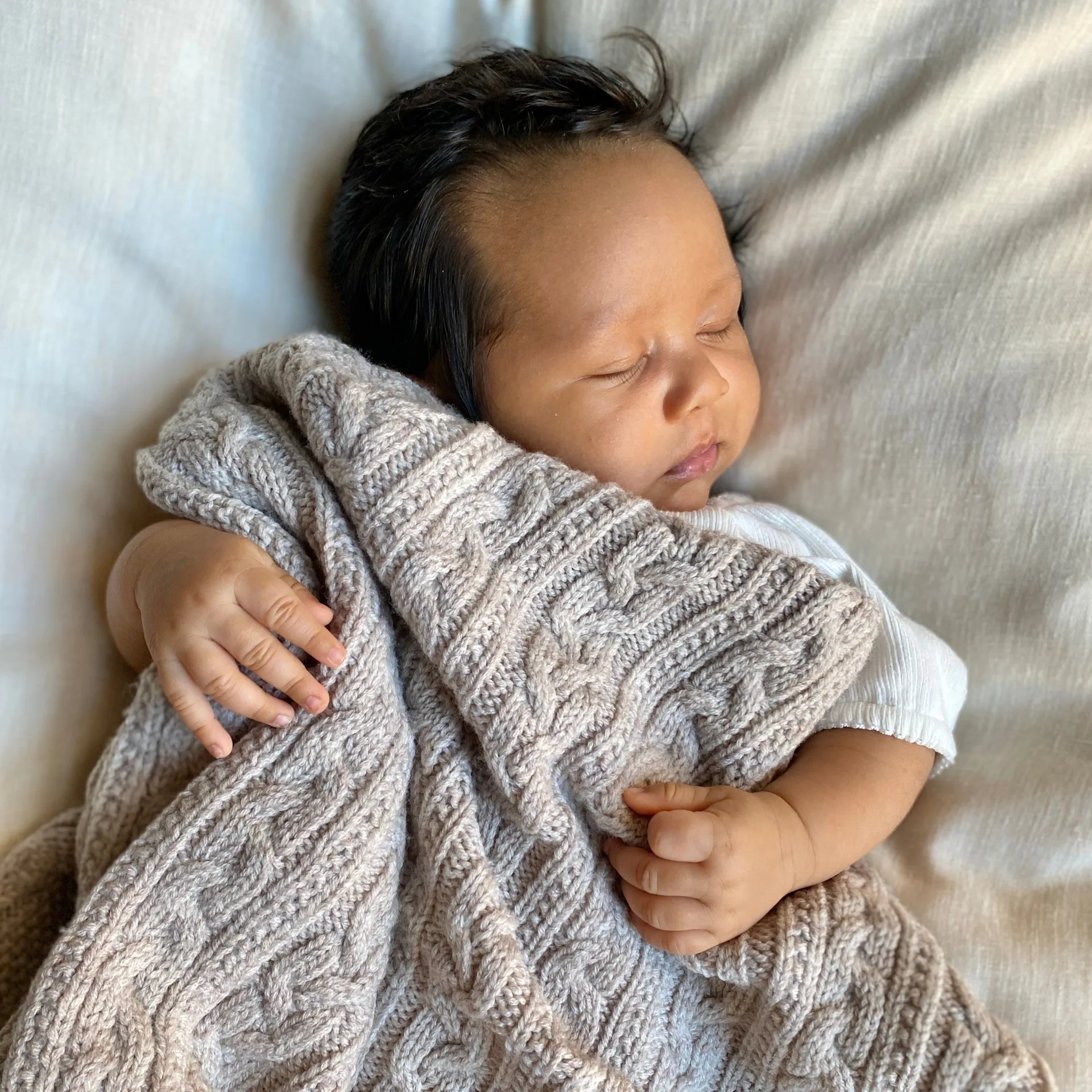 Couverture pour bébé en laine mérinos 80x100 cm, Oatmeal Jack o Juno