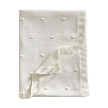 Couverture tricotée pour bébé Bubble 80x100 cm - Pearl - Jack o Juno