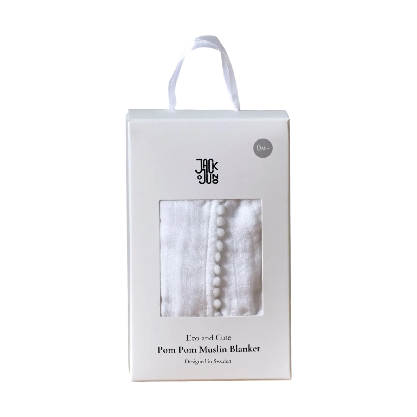 Plaid Pom Pom en mousseline 120x120 cm, Pearl Jack o Juno