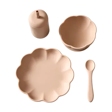 Vaisselle pour enfants Little Poppy, 4 pièces - Oatmeal - Jack o Juno