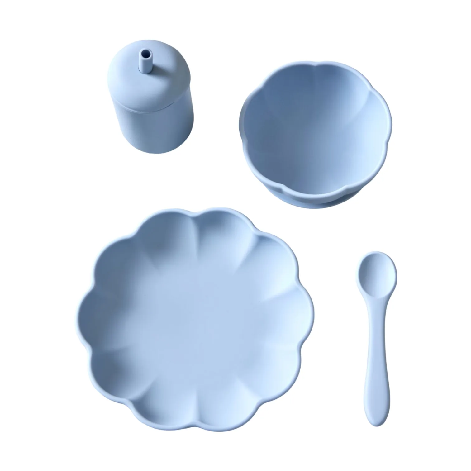 Vaisselle pour enfants Little Poppy, 4 pièces, Pale blue Jack o Juno