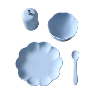 Vaisselle pour enfants Little Poppy, 4 pièces - Pale blue - Jack o Juno