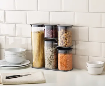 Bocal de rangement Podium, 5 pièces - Gris - Joseph Joseph