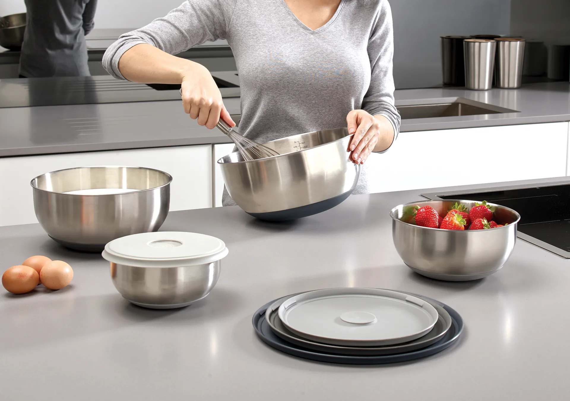 Ensemble de bols Nest prep & store, 8 pièces, Acier Joseph Joseph