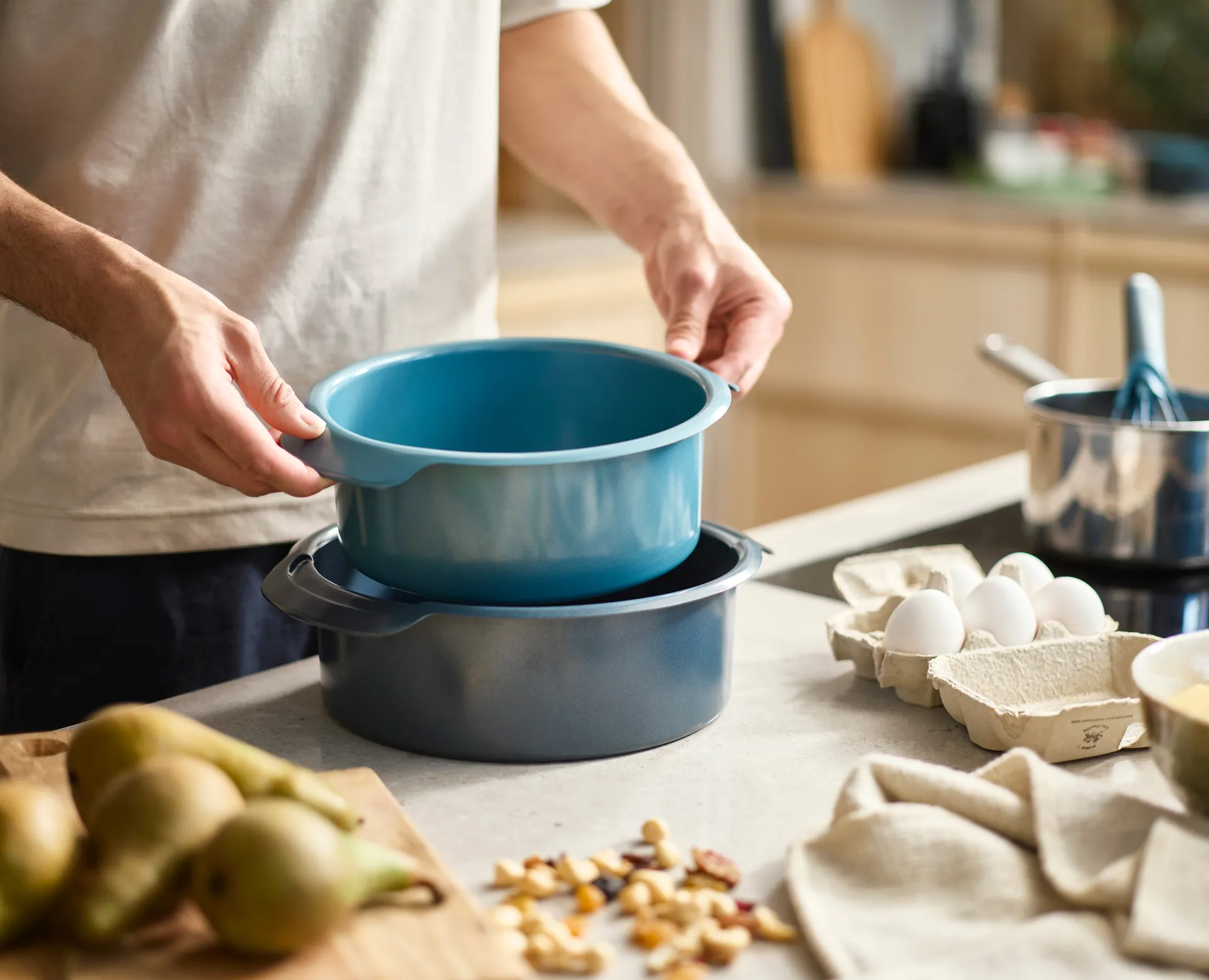 Moule à gâteau rond Nest bake, 2 pièces, Bleu Joseph Joseph