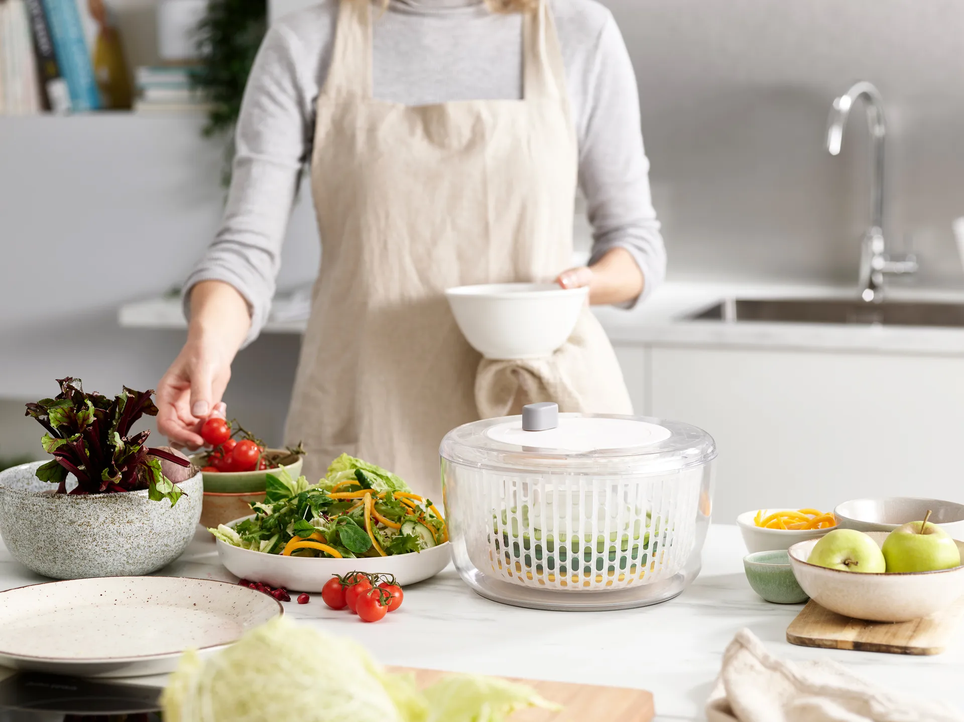 Outils à salade Multi prep, 4 pièces, Transparent Joseph Joseph