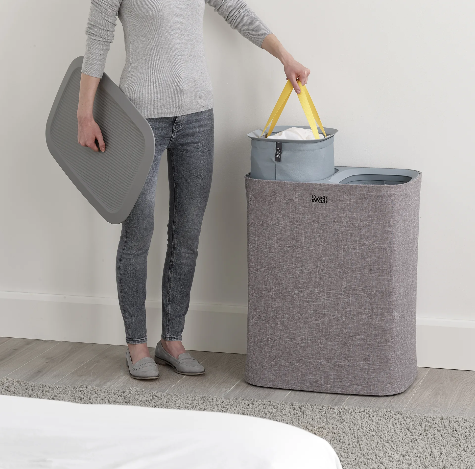Panier à linge Tota 90 L, Gris Joseph Joseph