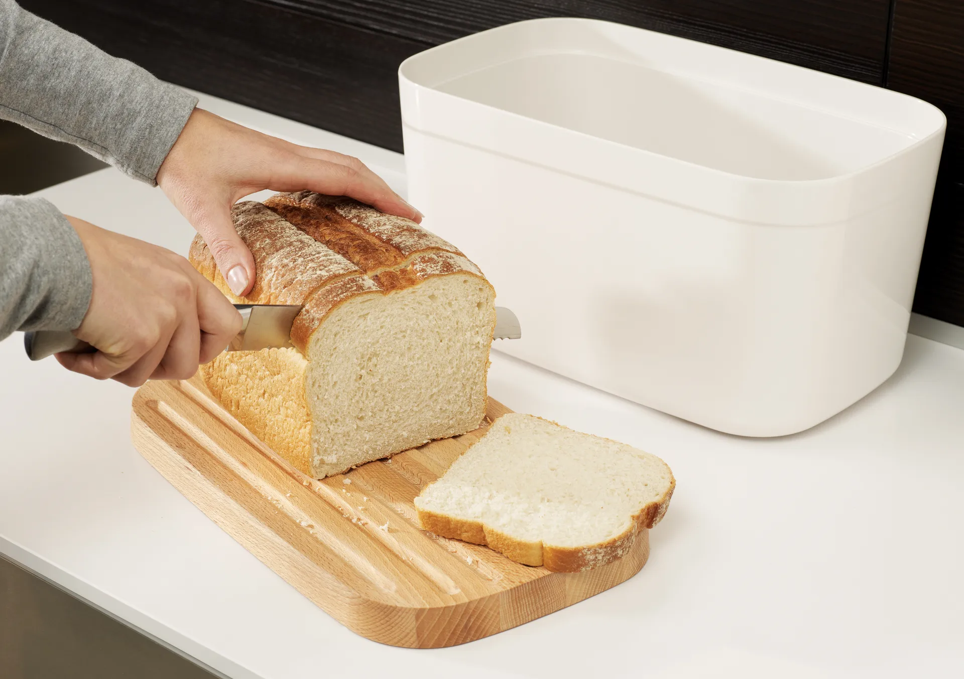 Panier à pain et planche à découper Joseph Joseph, Blanc Joseph Joseph