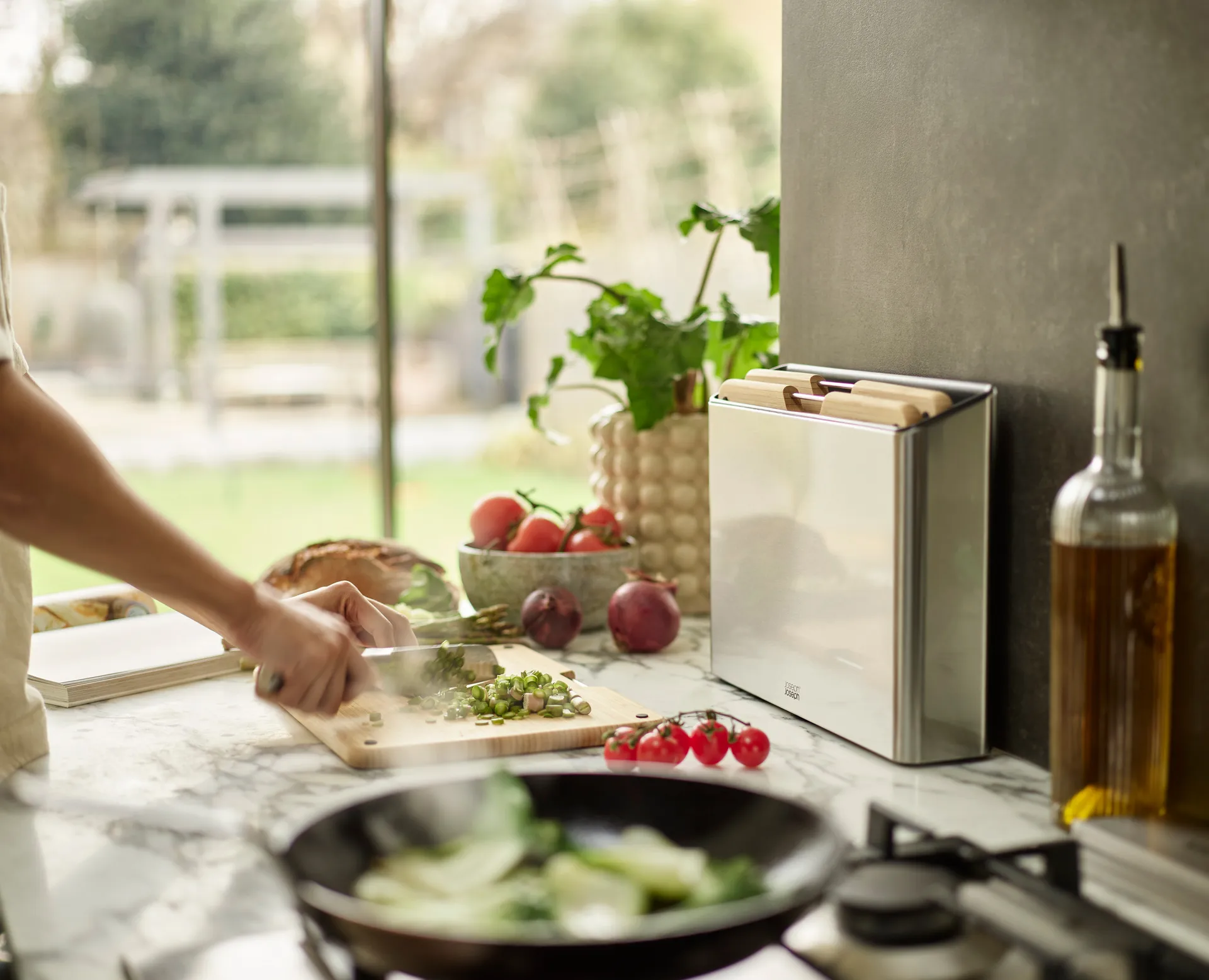 Planche à découper Folio steel, 3 pièces, Bamboo-acier Joseph Joseph