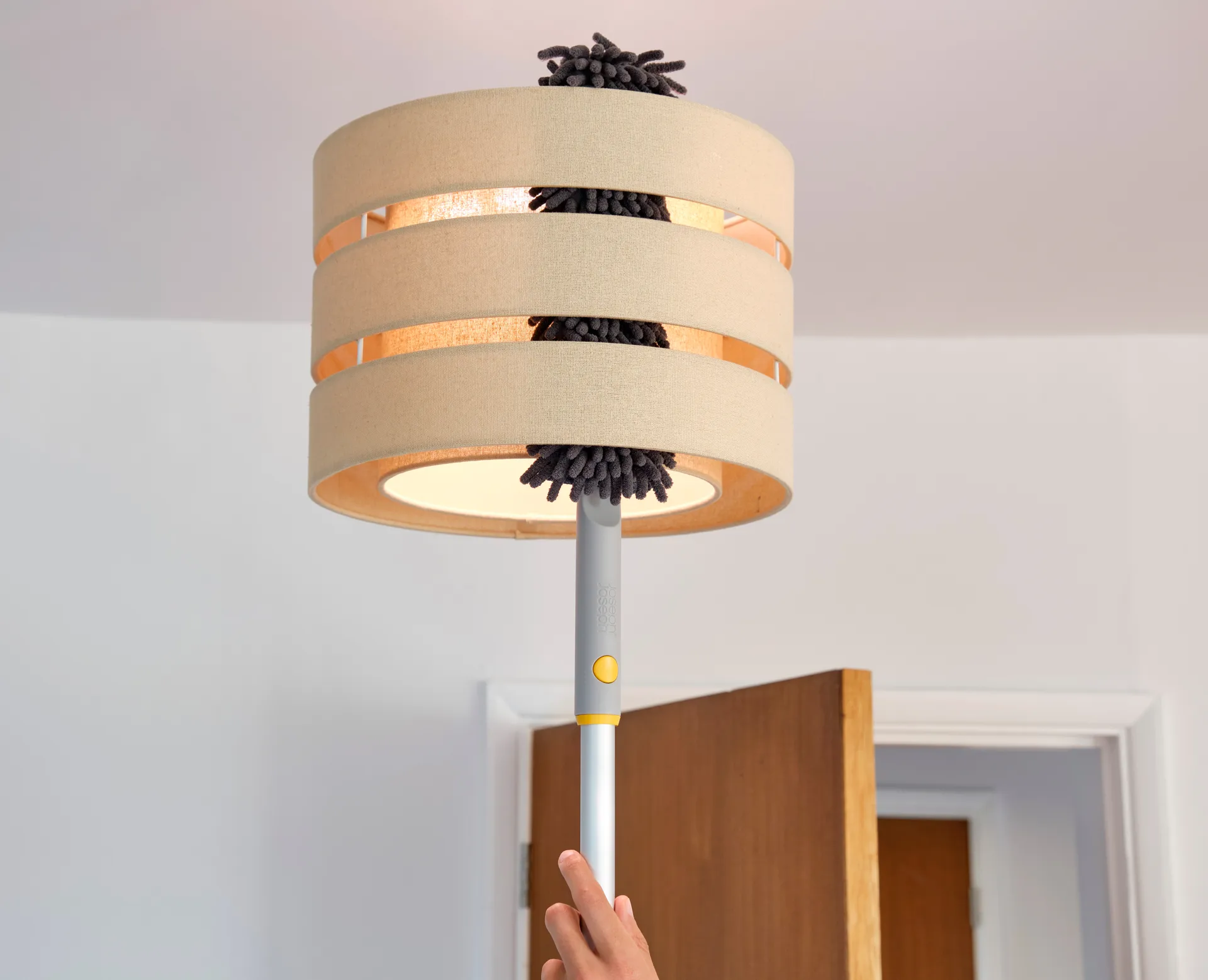 Plumeau 3-en-1 Cleantech avec rail plastique, Light Stone Joseph Joseph