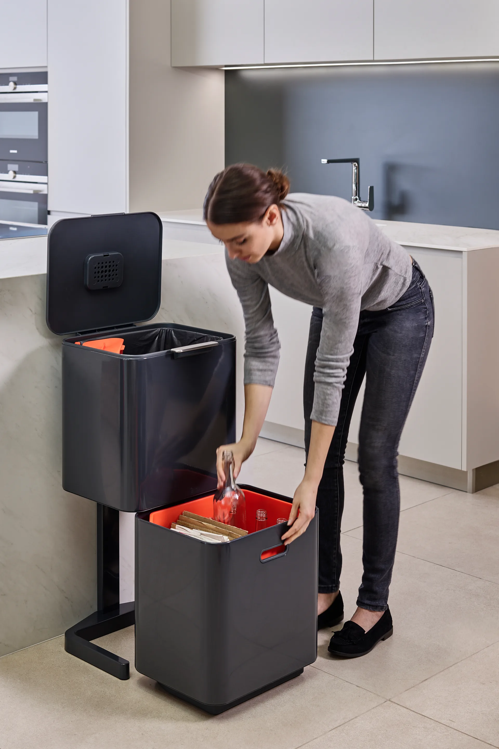 Poubelle Totem Max Joseph Joseph 60 L, Graphite Joseph Joseph