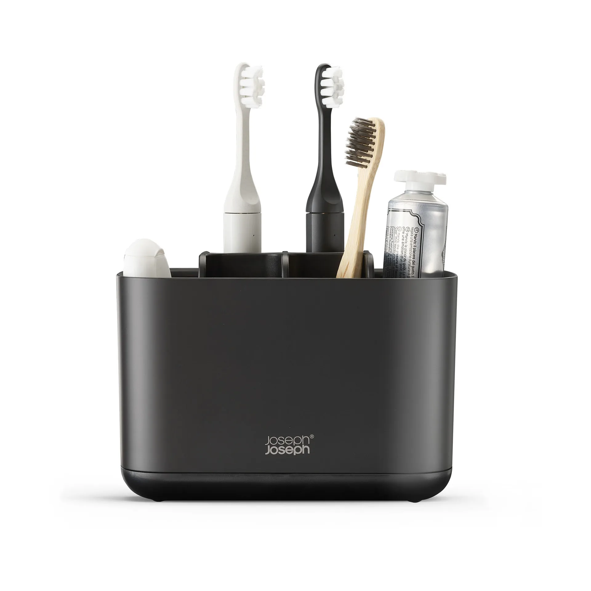Support pour brosses à dents Easystore grand 17,6 cm, Noir Joseph Joseph