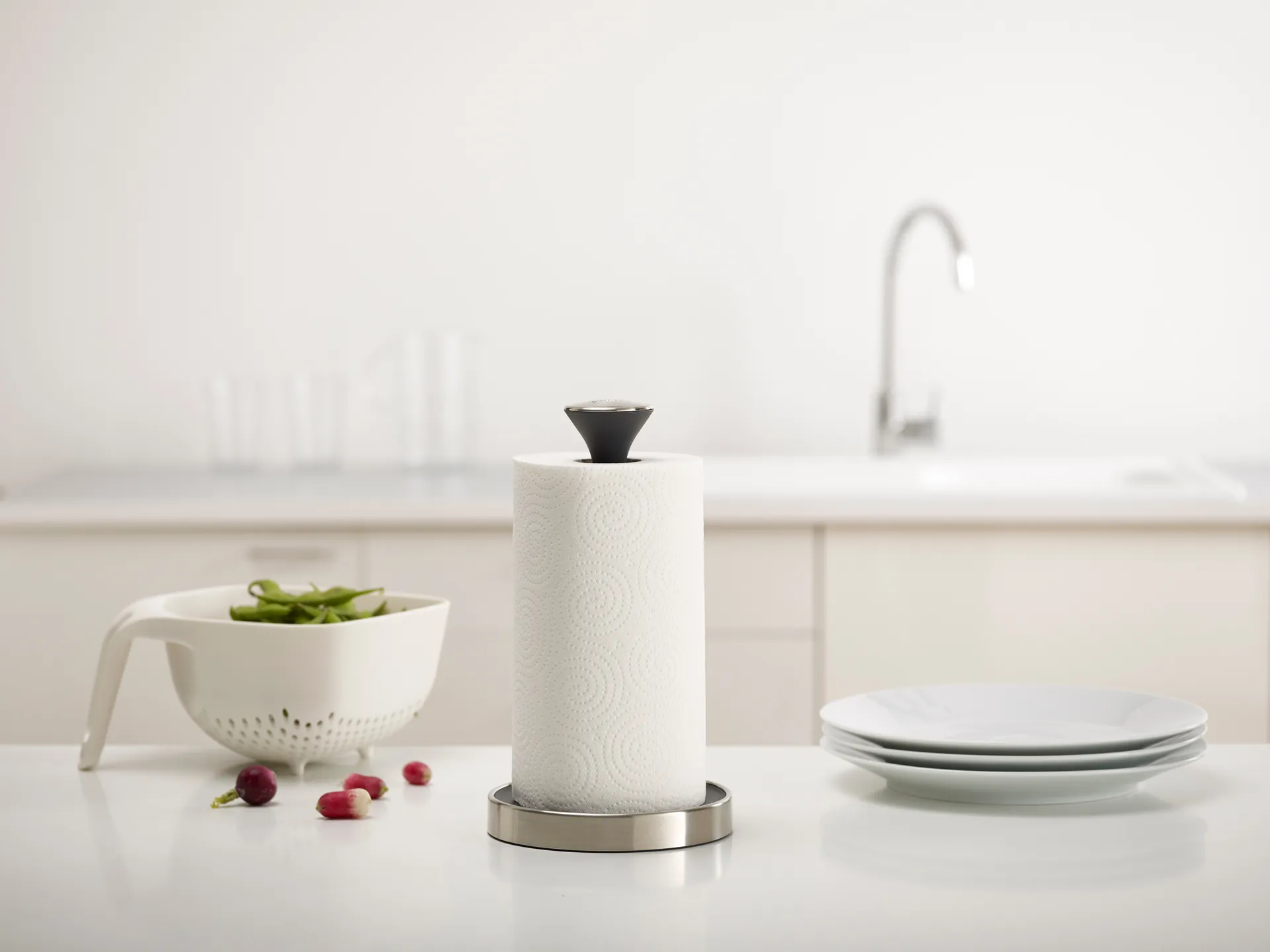 Support pour papier essuie-tout Push & Tear, Gris Joseph Joseph