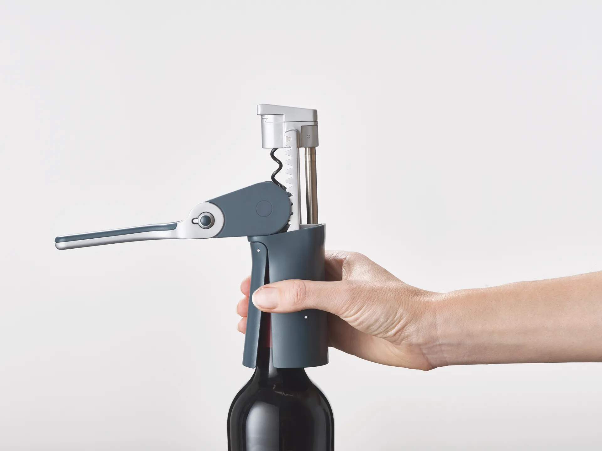 Tire-bouchon à levier compact Barwise 12,6 cm, Bleu Joseph Joseph