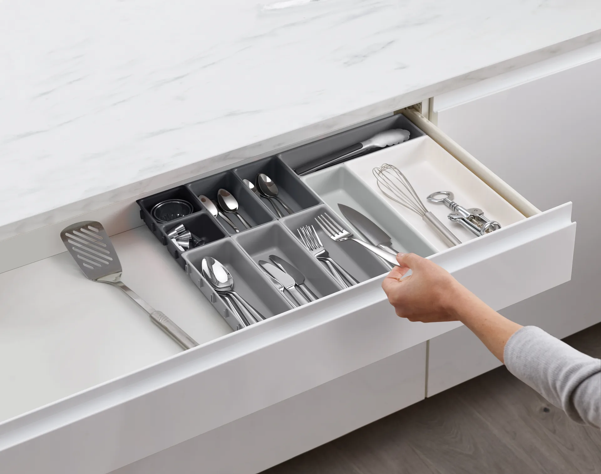 Tiroir à couverts Blox, 10 pièces, Gris Joseph Joseph