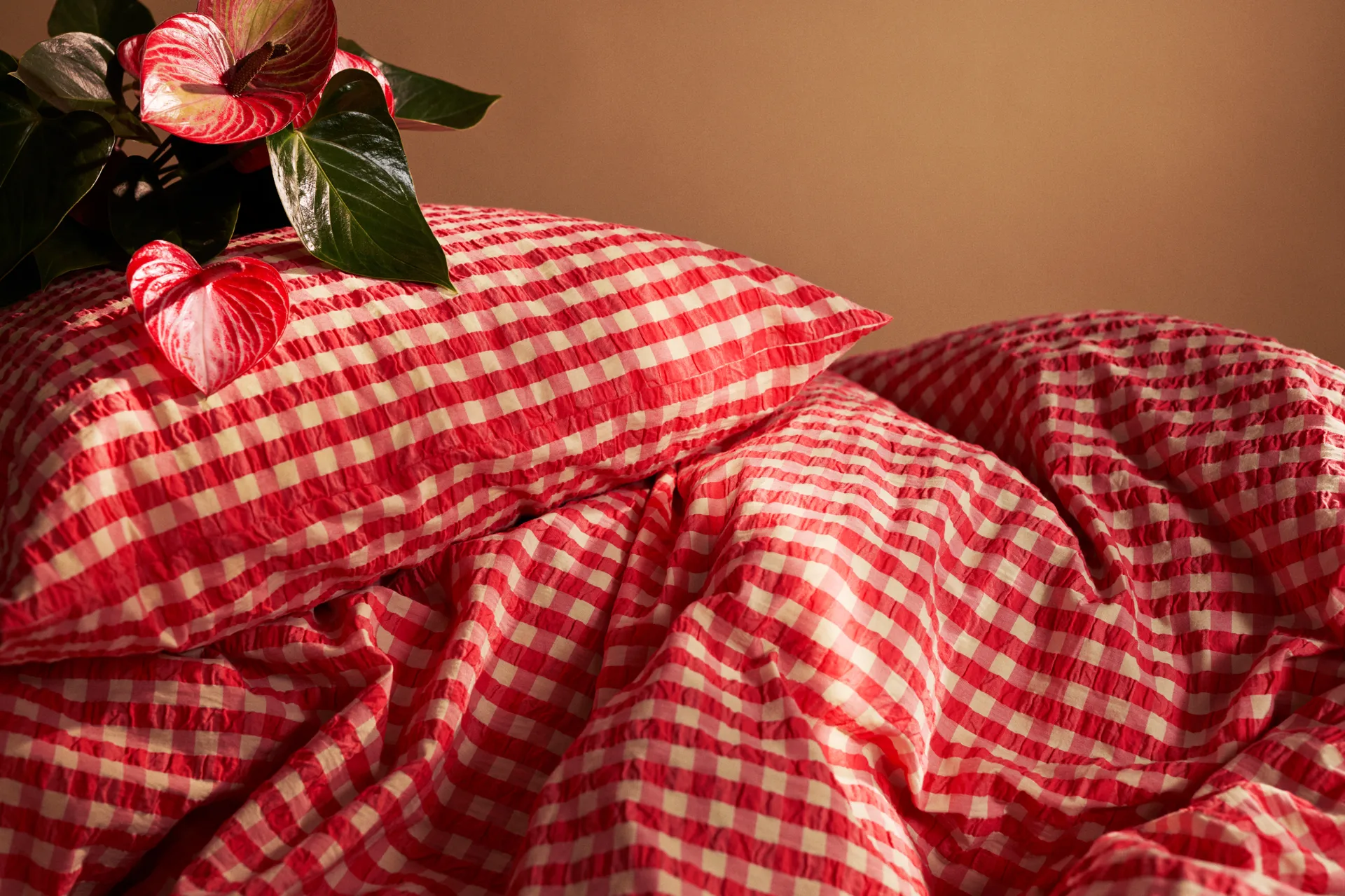 Ensemble de lit Bæk&Bølge 150x210 cm, Rouge-jaune Juna