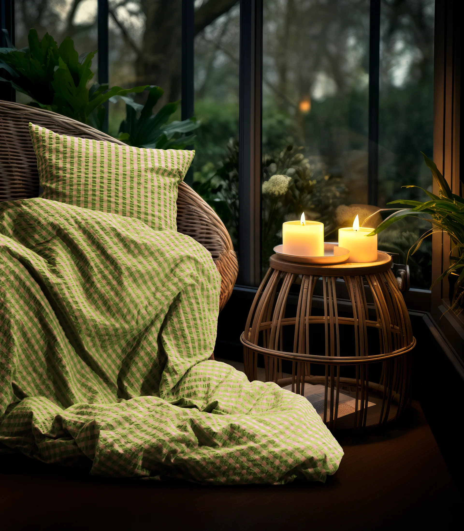 Ensemble de lit Bæk&Bølge 150x210 cm, Vert-Lumière rose Juna