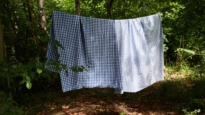 Ensemble de lit Bæk&Bølge 220x220 cm, Bleu foncé-blanc Juna