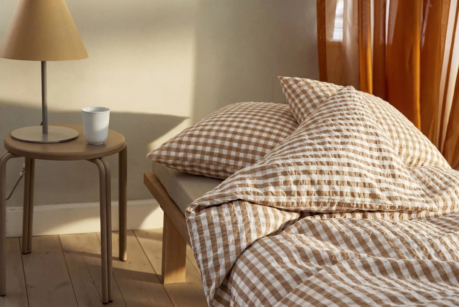 Ensemble de lit Bæk&Bølge 220x220 cm, Caramel-off white Juna