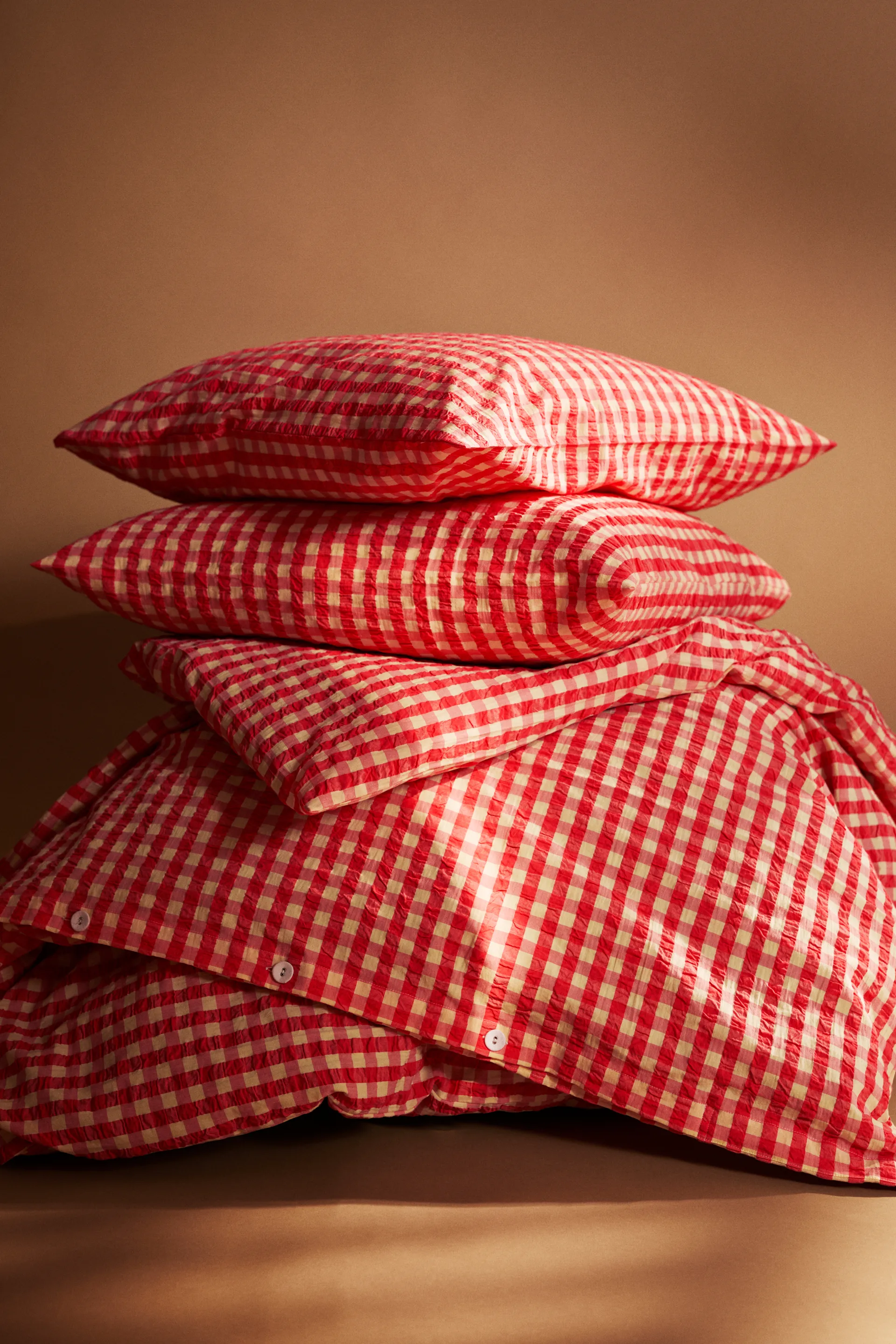 Ensemble de lit Bæk&Bølge 220x220 cm, Rouge-jaune Juna