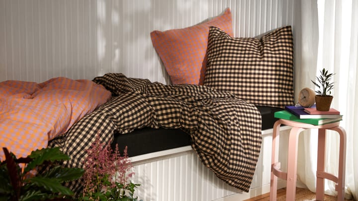 Ensemble de lit Bæk&Bølge 220x220 cm, Sable noir Juna