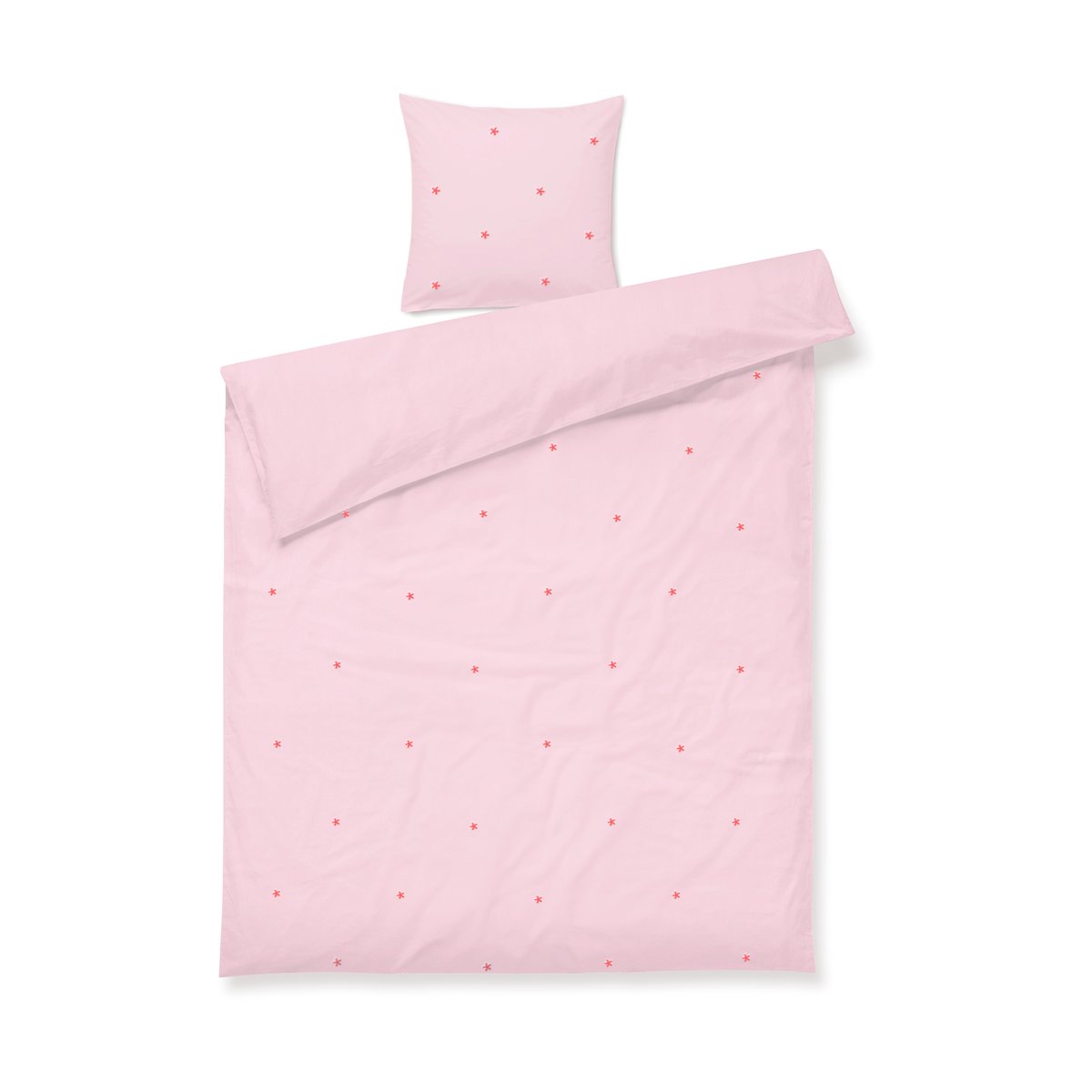 Juna Ensemble de lit Daisy 150x210 cm Pink-rouge | Design Scandinave | Parures de lit | Rose