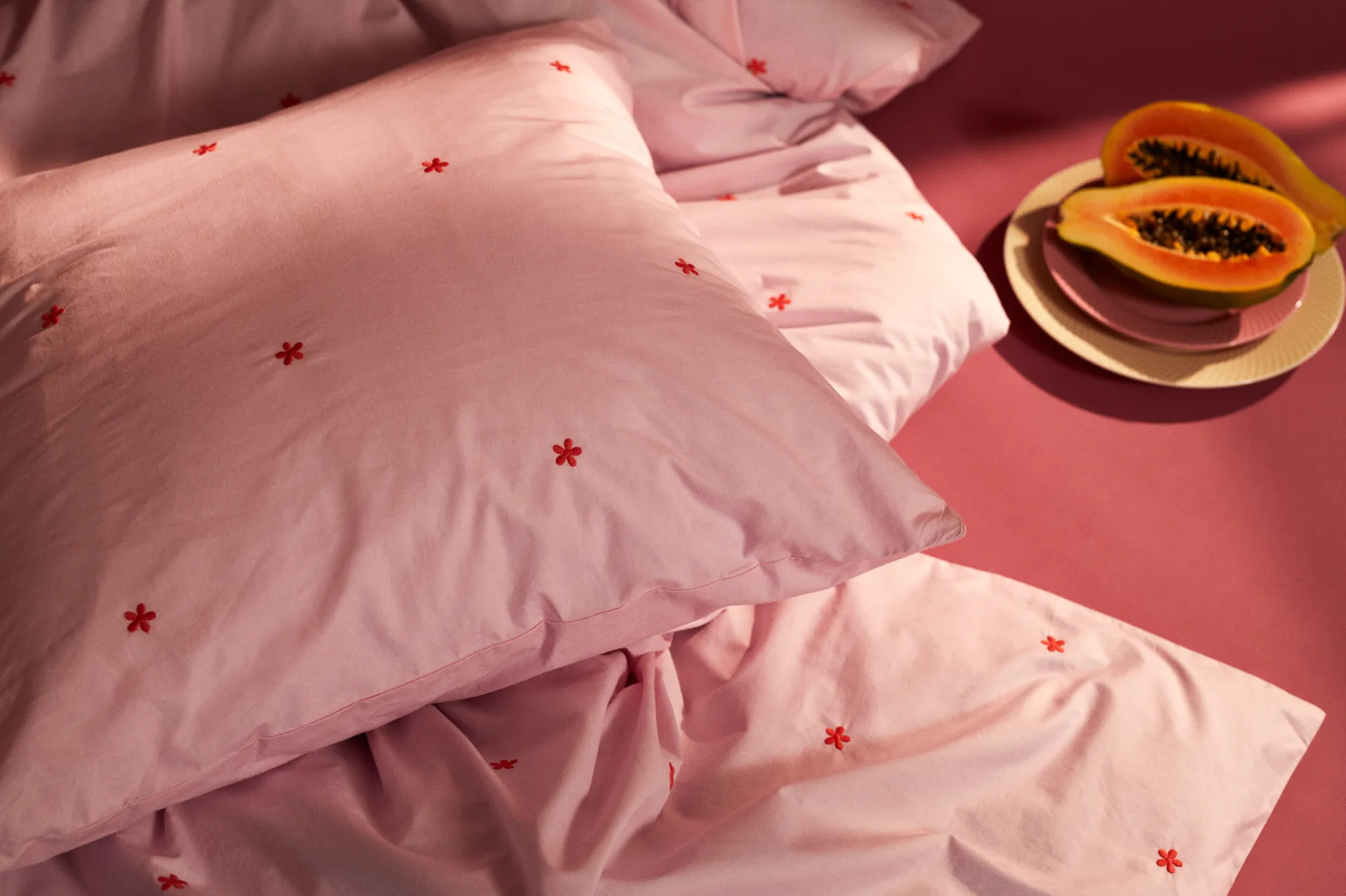 Ensemble de lit Daisy 150x210 cm, Pink-rouge Juna