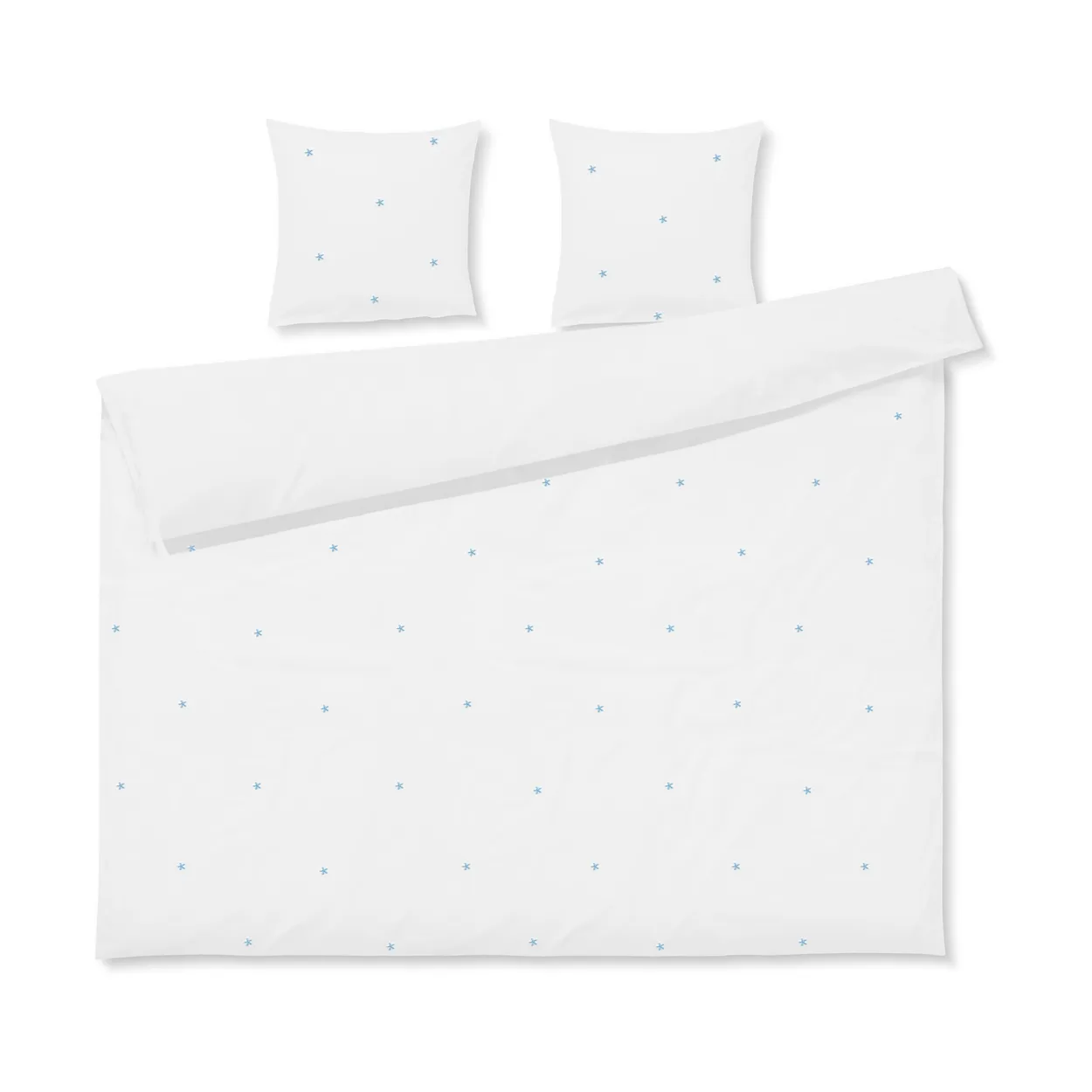 Juna Ensemble de lit Daisy 220x220 cm Blanc-bleu clair