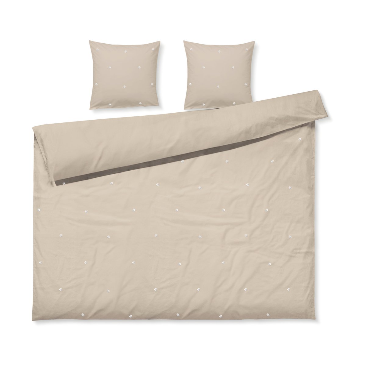 Juna Ensemble de lit Daisy 220x220 cm Sable-blanc