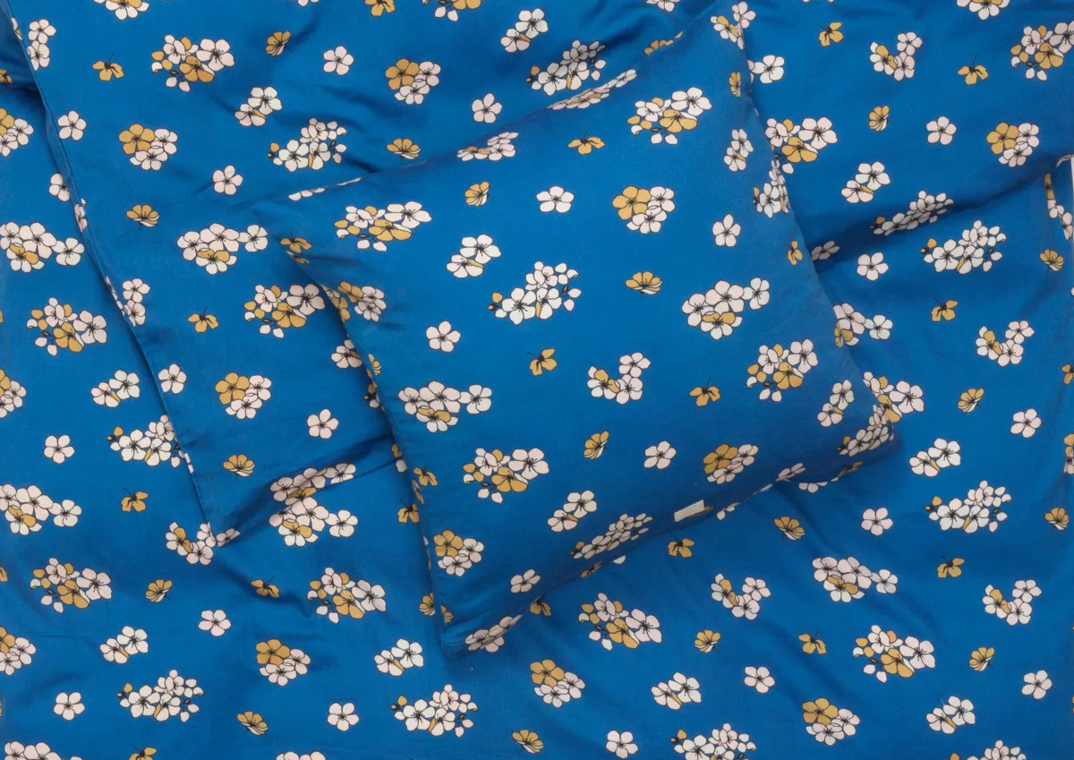 Ensemble de lit Grand Pleasantly 220x220 cm, Bleu Juna