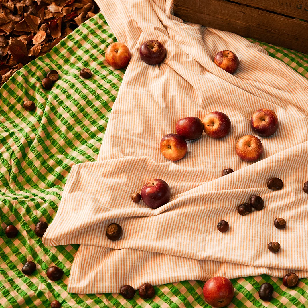 Ensemble de lit Monochrome Lines 150x210 cm, Ocre blanc Juna