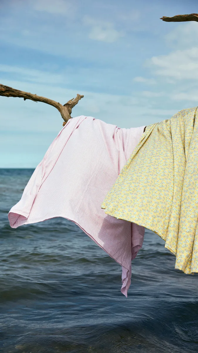 Ensemble de lit Monochrome Lines 150x210 cm, Rose-blanc Juna